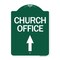 Signmission Church Office With Up Arrow, Green & White Aluminum Architectural Sign, 18" x 24", GW-1824-24275 A-DES-GW-1824-24275 - alternate 1